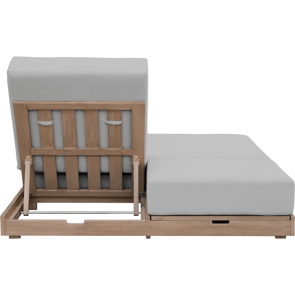 Solace Grey Olefin Performance Fabric Outdoor Patio Double Lounge Chair