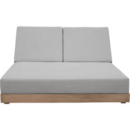Solace Grey Olefin Performance Fabric Outdoor Patio Double Lounge Chair