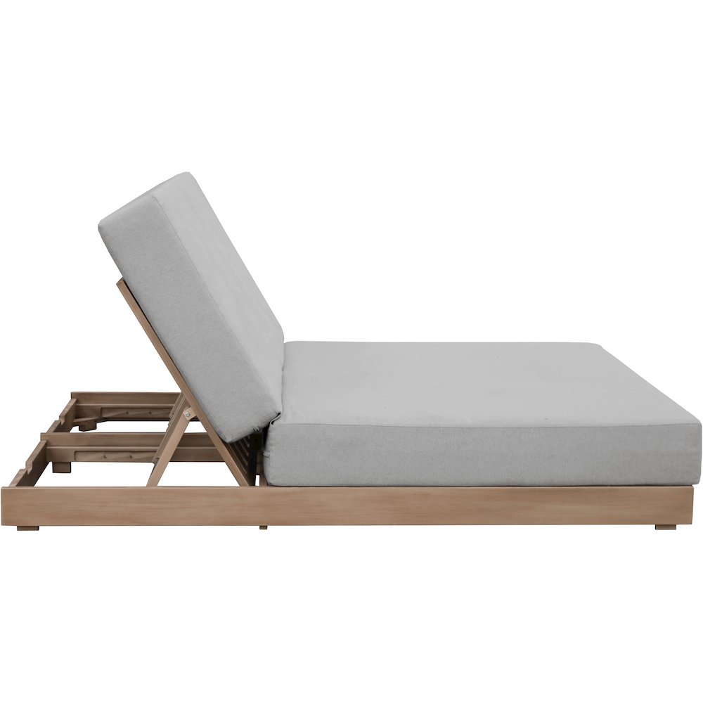 Solace Grey Olefin Performance Fabric Outdoor Patio Double Lounge Chair