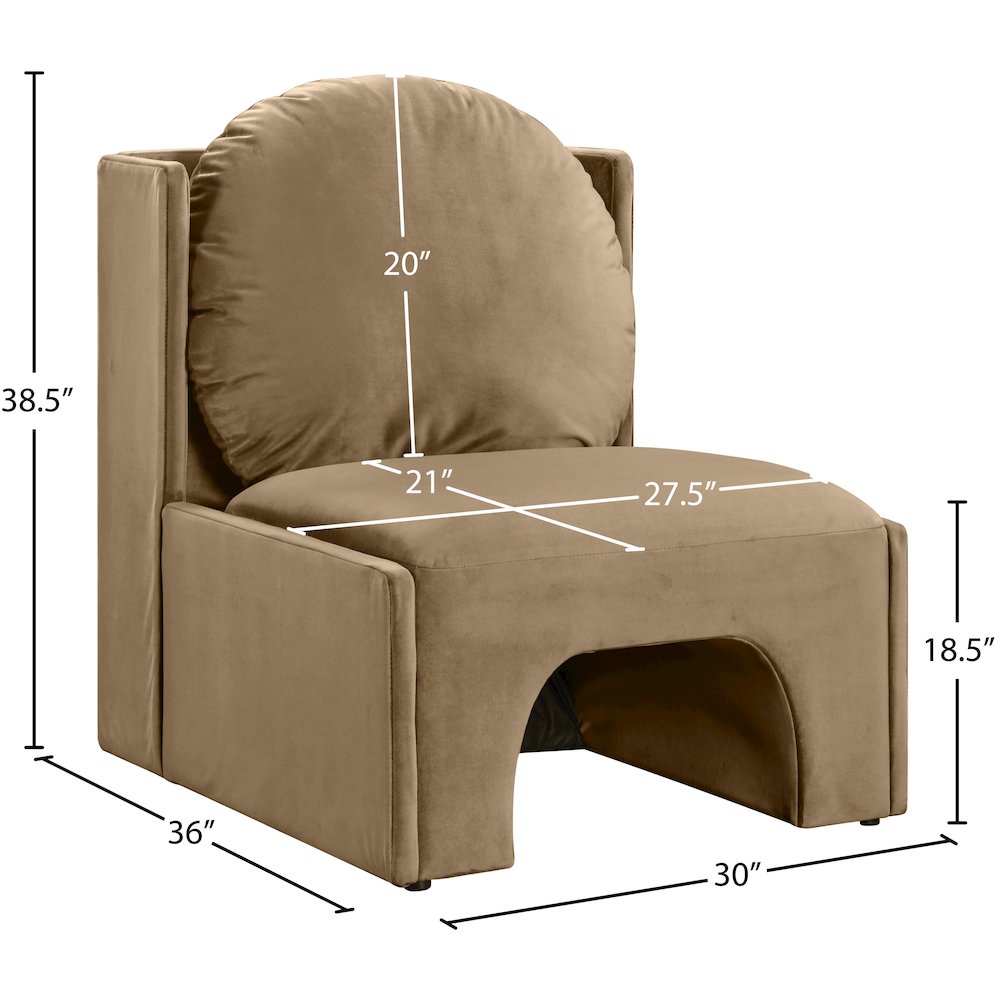 Sigma Beige Velvet Accent Chair