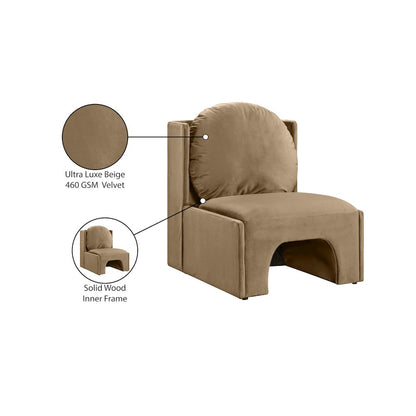 Sigma Beige Velvet Accent Chair