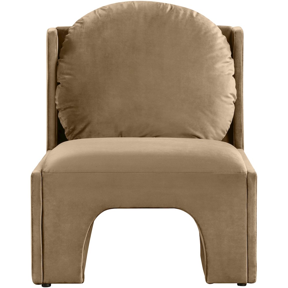 Sigma Beige Velvet Accent Chair