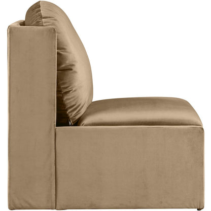 Sigma Beige Velvet Accent Chair