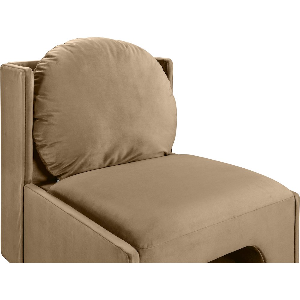 Sigma Beige Velvet Accent Chair