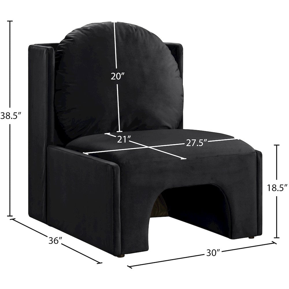 Sigma Black Velvet Accent Chair