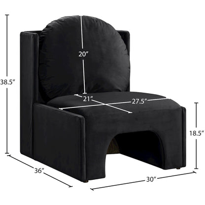 Sigma Black Velvet Accent Chair