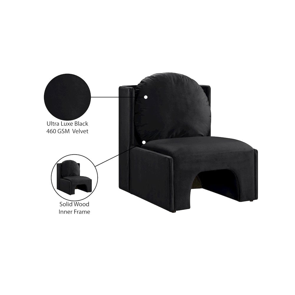 Sigma Black Velvet Accent Chair