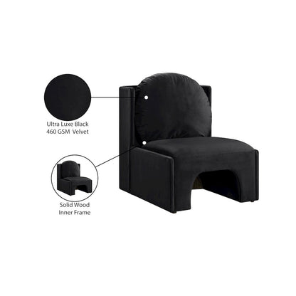 Sigma Black Velvet Accent Chair