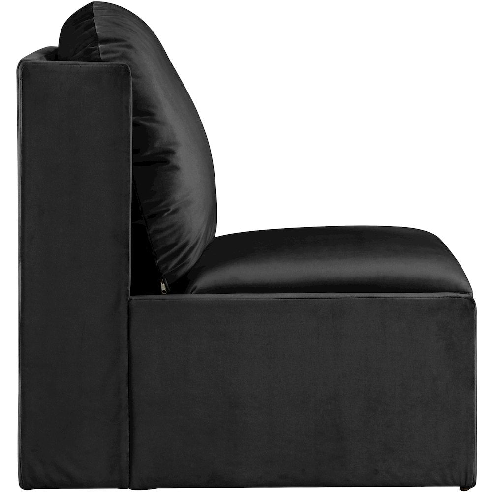 Sigma Black Velvet Accent Chair