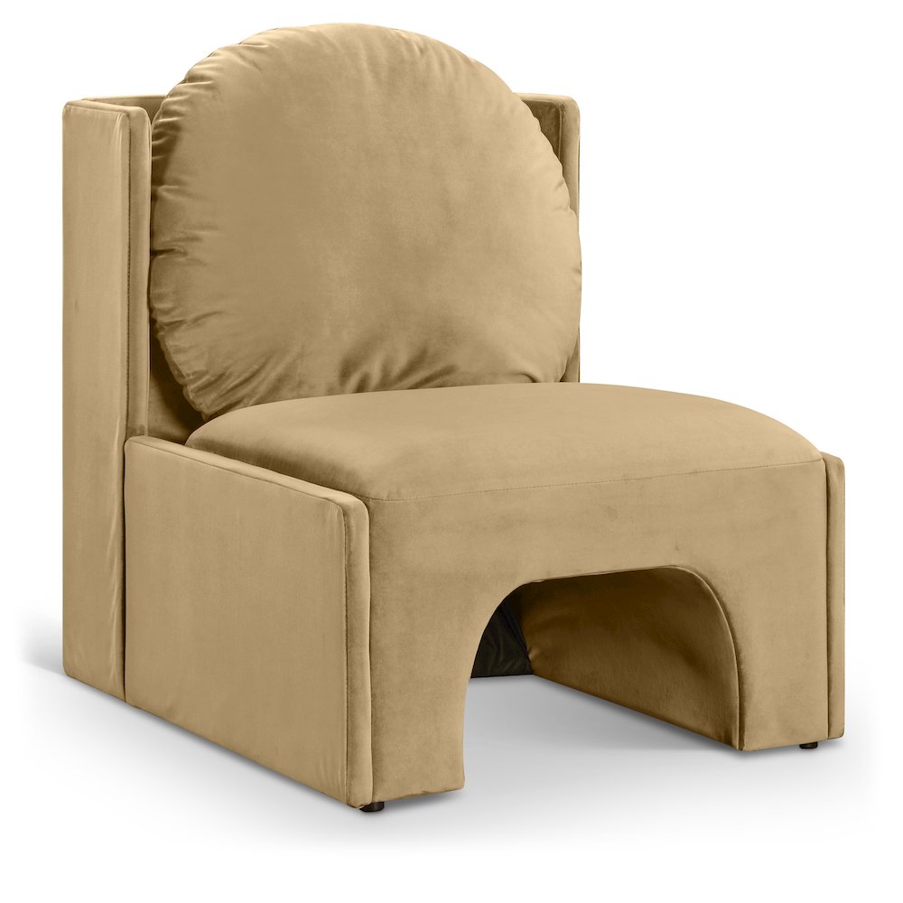 Sigma Camel Velvet Accent Chair