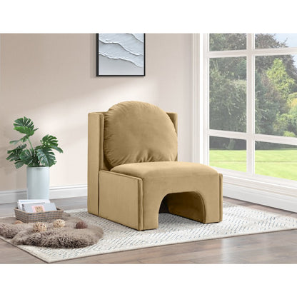 Sigma Camel Velvet Accent Chair