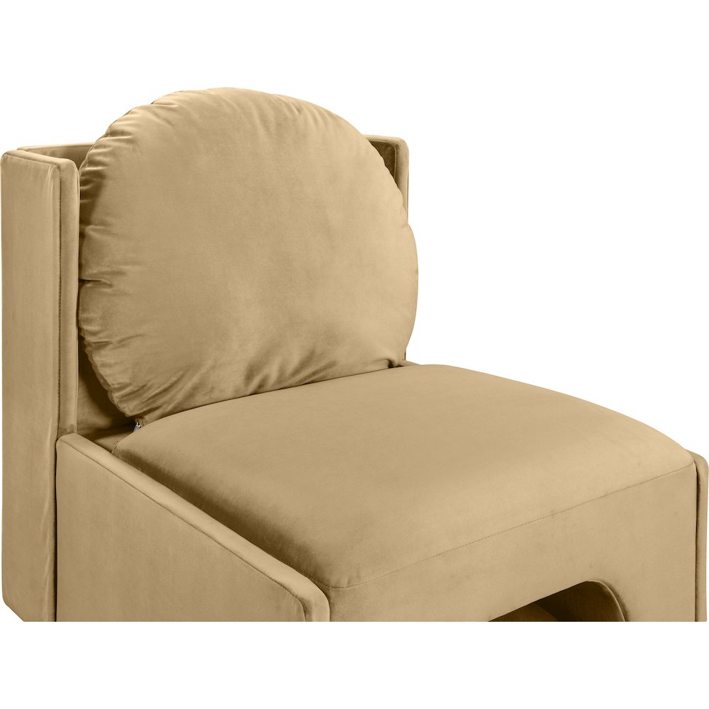 Sigma Camel Velvet Accent Chair