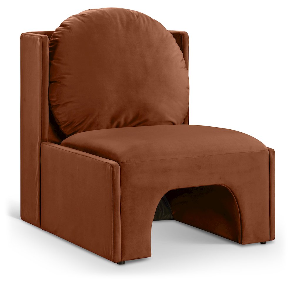 Sigma Cognac Velvet Accent Chair