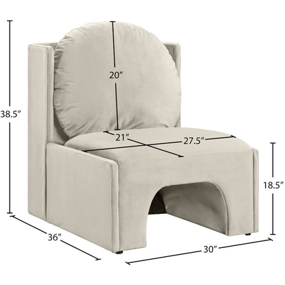 Sigma Cream Velvet Accent Chair