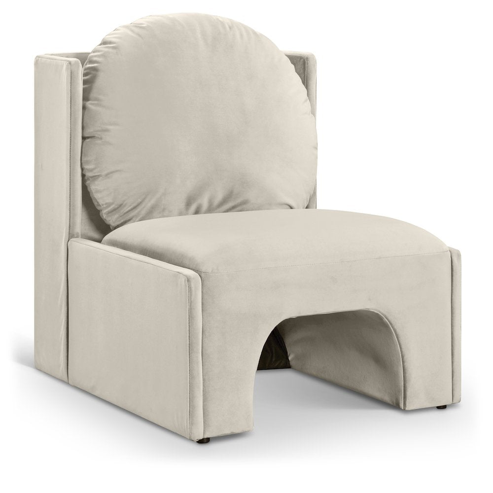 Sigma Cream Velvet Accent Chair