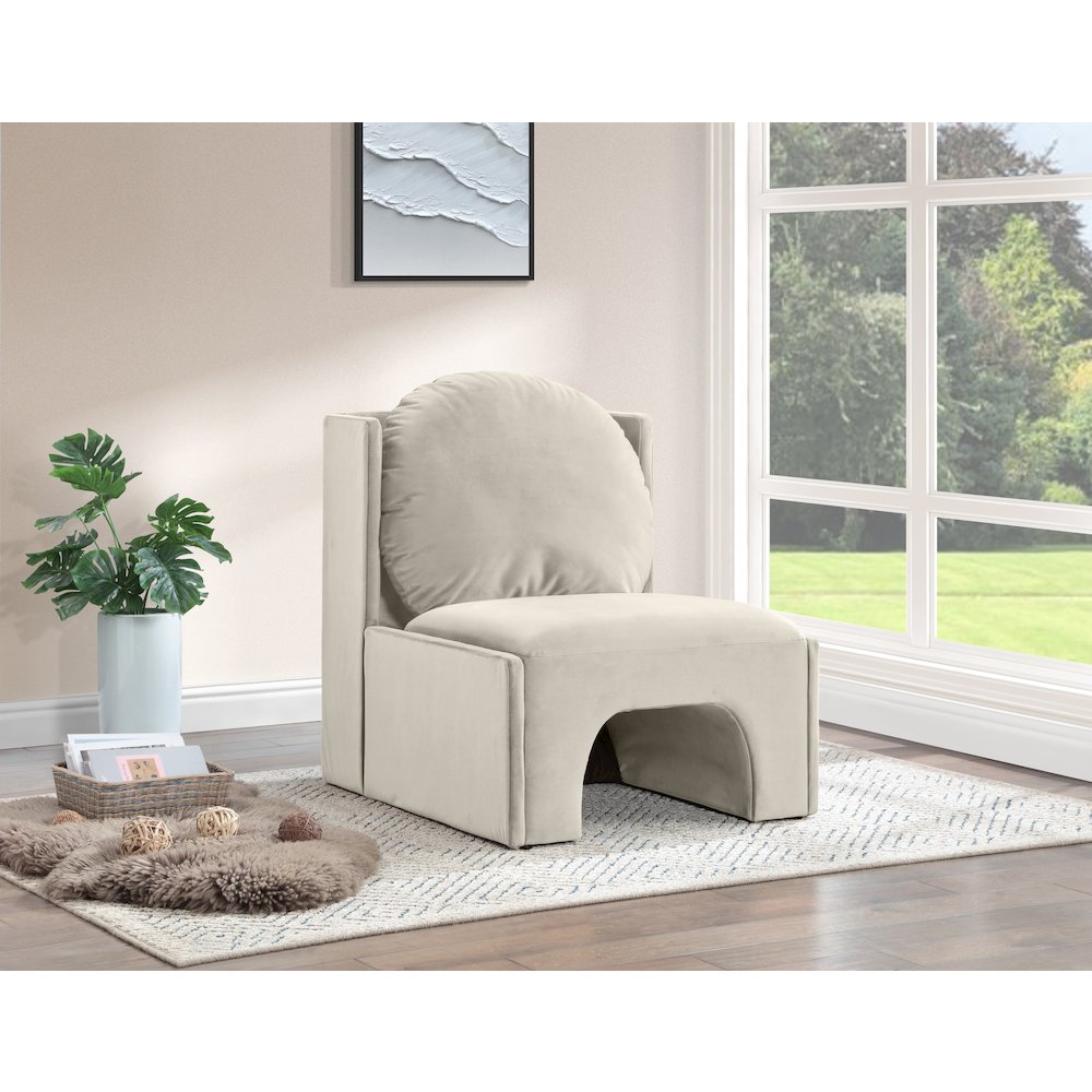 Sigma Cream Velvet Accent Chair