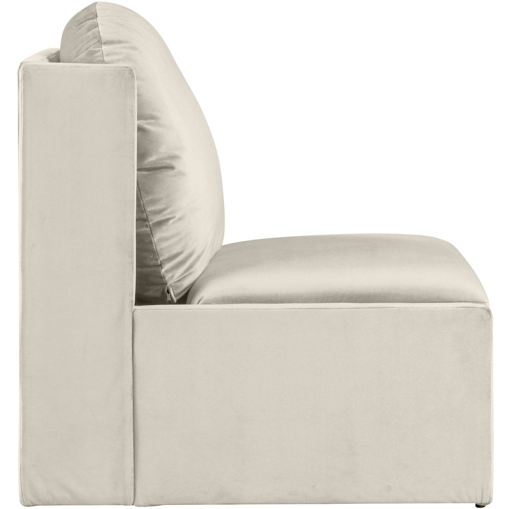 Sigma Cream Velvet Accent Chair