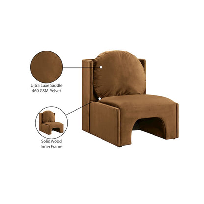 Sigma Saddle Velvet Accent Chair