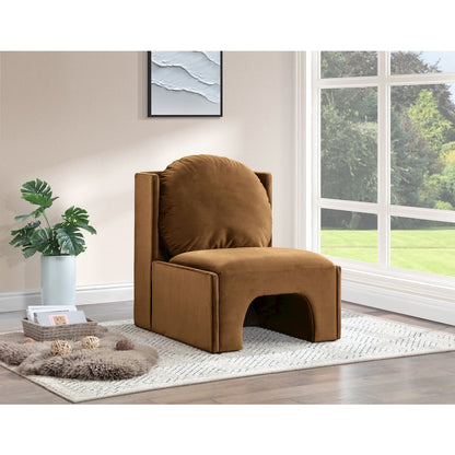 Sigma Saddle Velvet Accent Chair