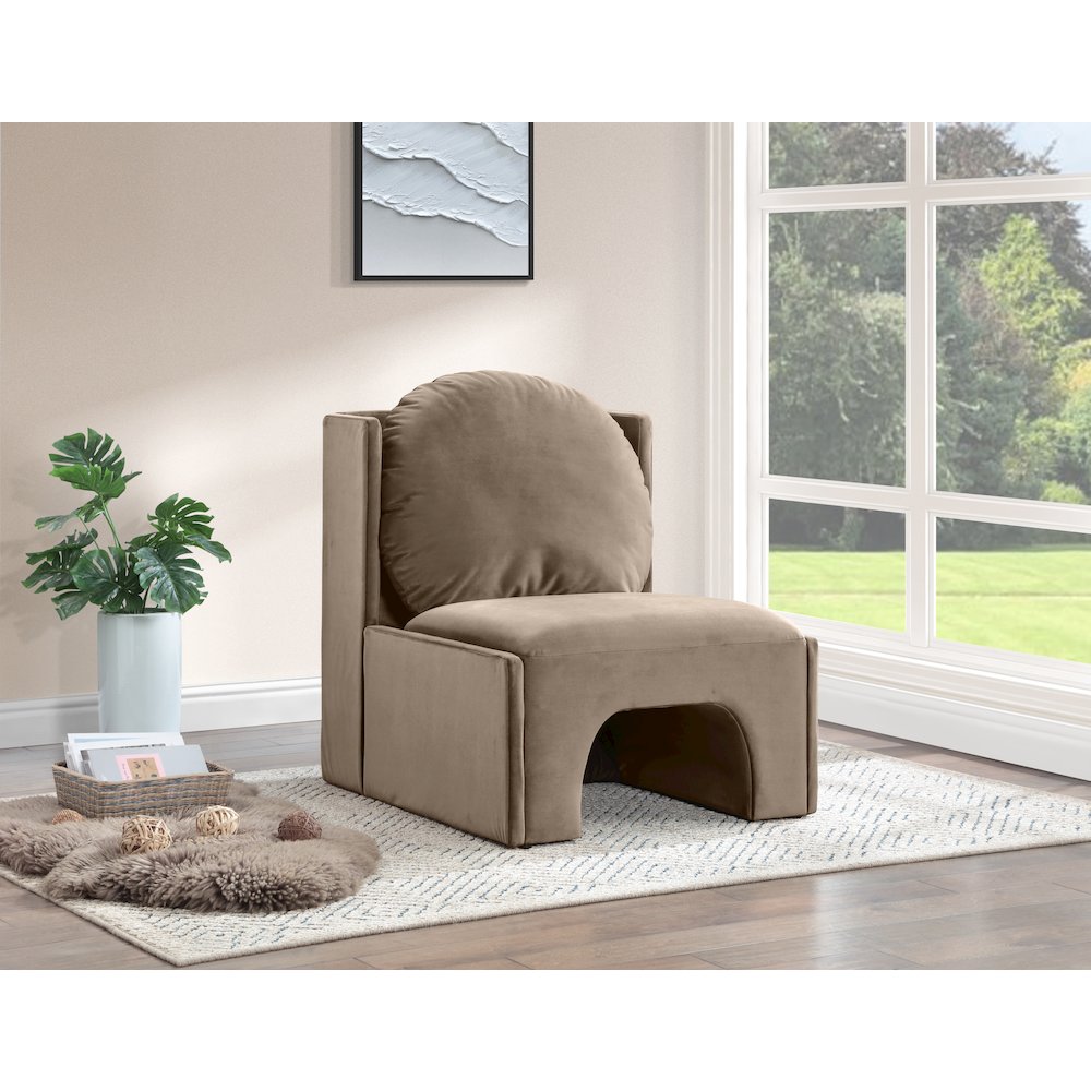 Sigma Taupe Velvet Accent Chair