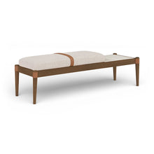 Nara Beige Linen Textured Fabric Upholstered Bench