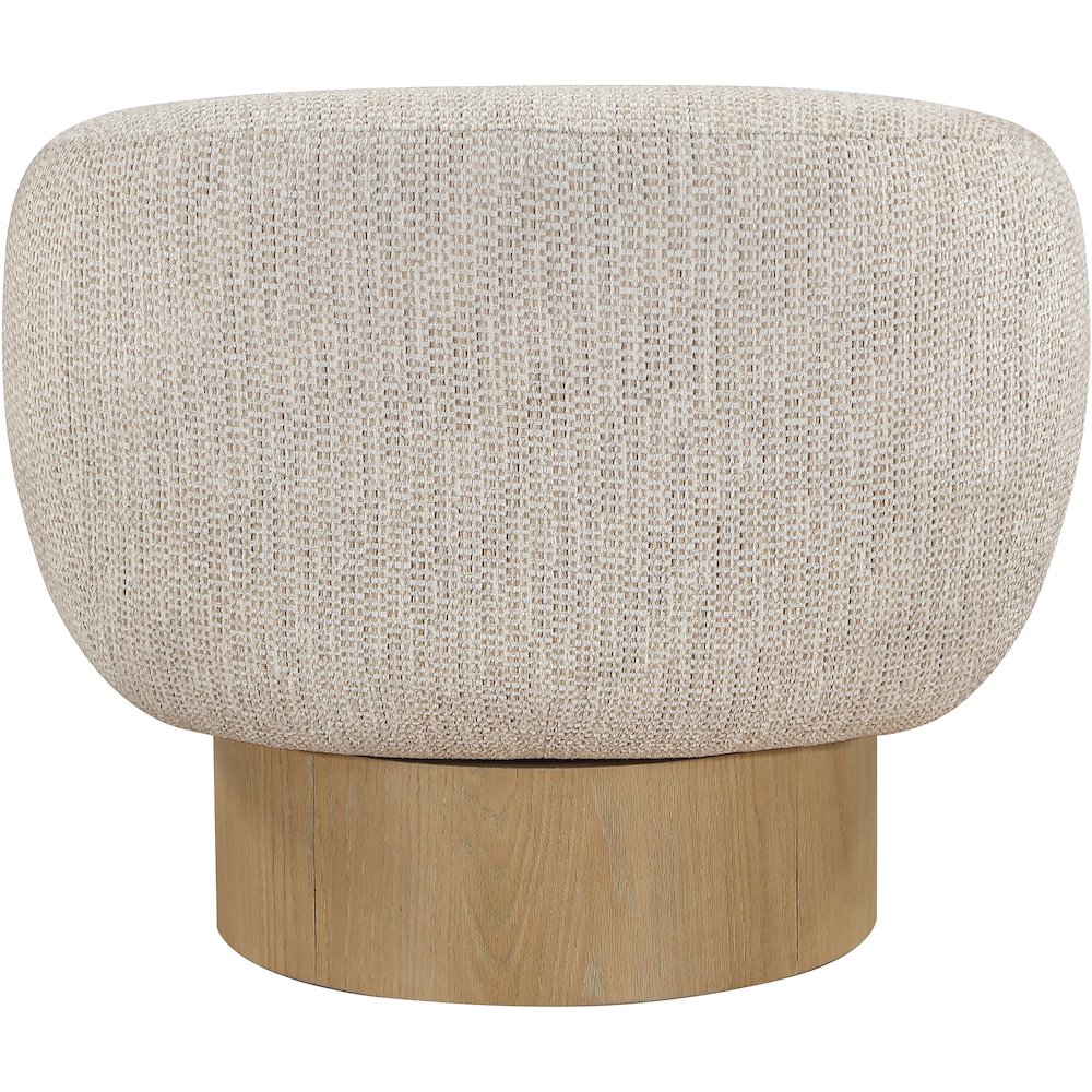 Avella Beige Interwoven Fabric Upholstered Swivel Accent Chair