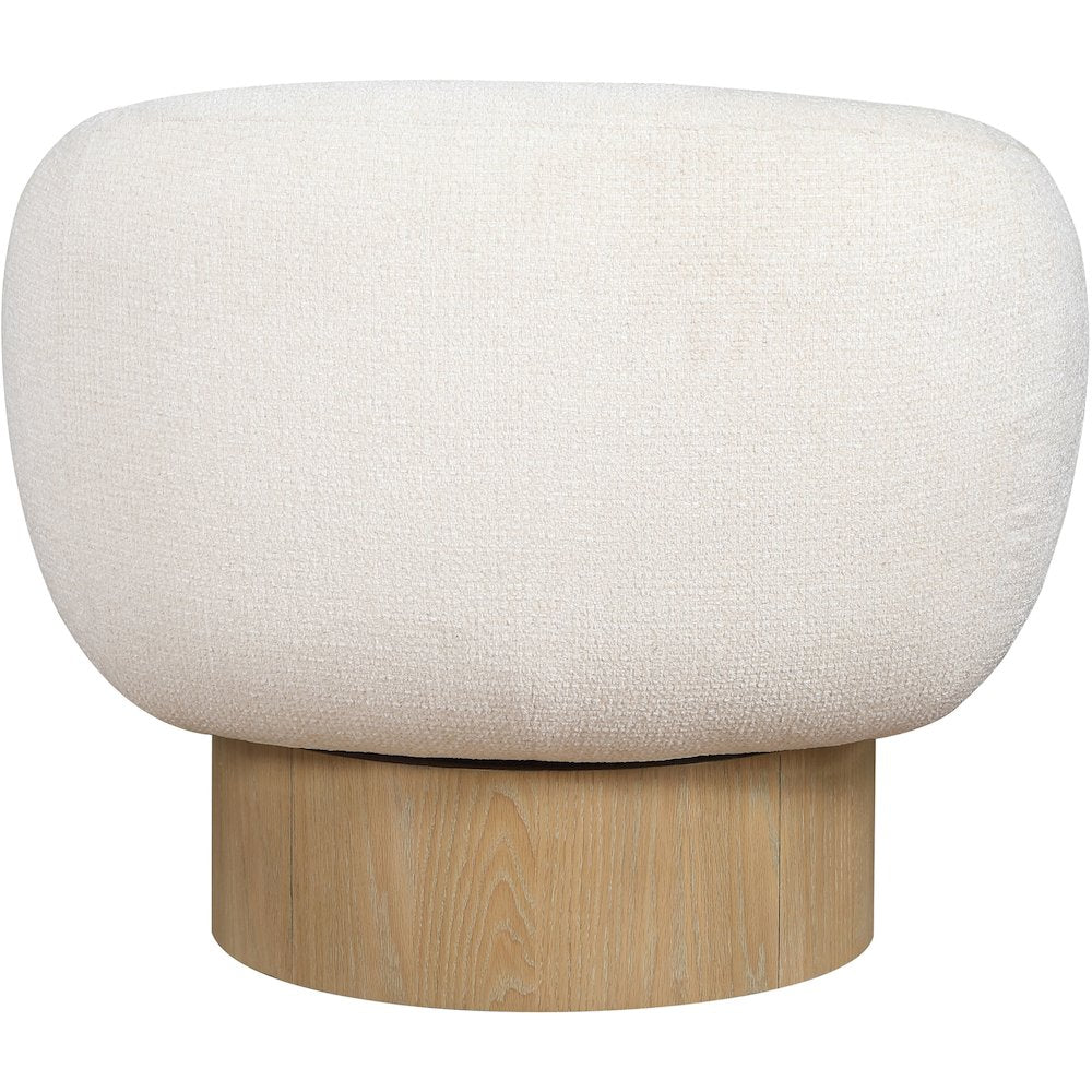 Avella Cream Interwoven Fabric Upholstered Swivel Accent Chair