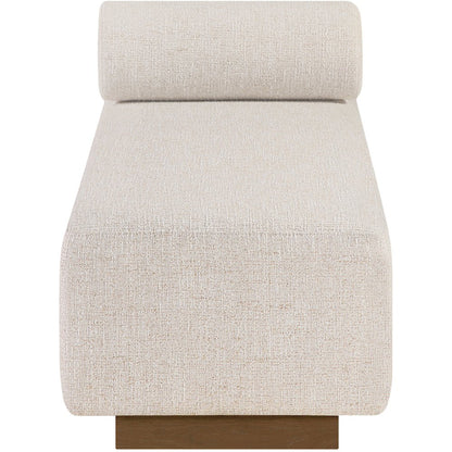 Zephyr Beige Linen Textured Fabric Upholstered Chaise