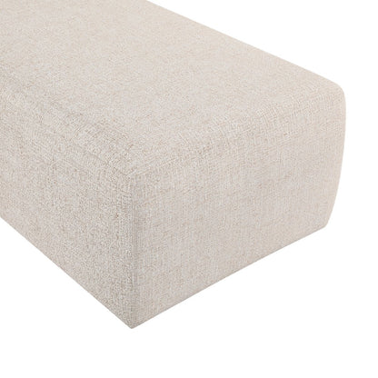 Zephyr Beige Linen Textured Fabric Upholstered Chaise