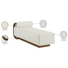 Zephyr Cream Linen Textured Fabric Upholstered Chaise