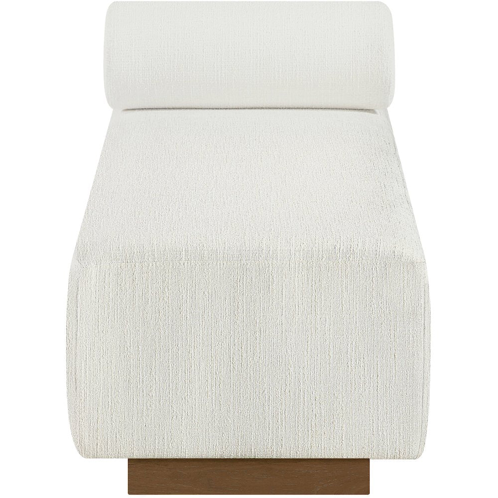 Zephyr Cream Linen Textured Fabric Upholstered Chaise