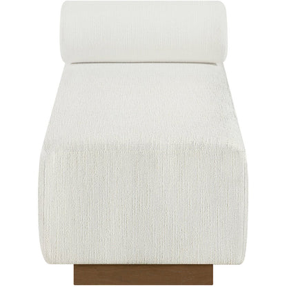 Zephyr Cream Linen Textured Fabric Upholstered Chaise