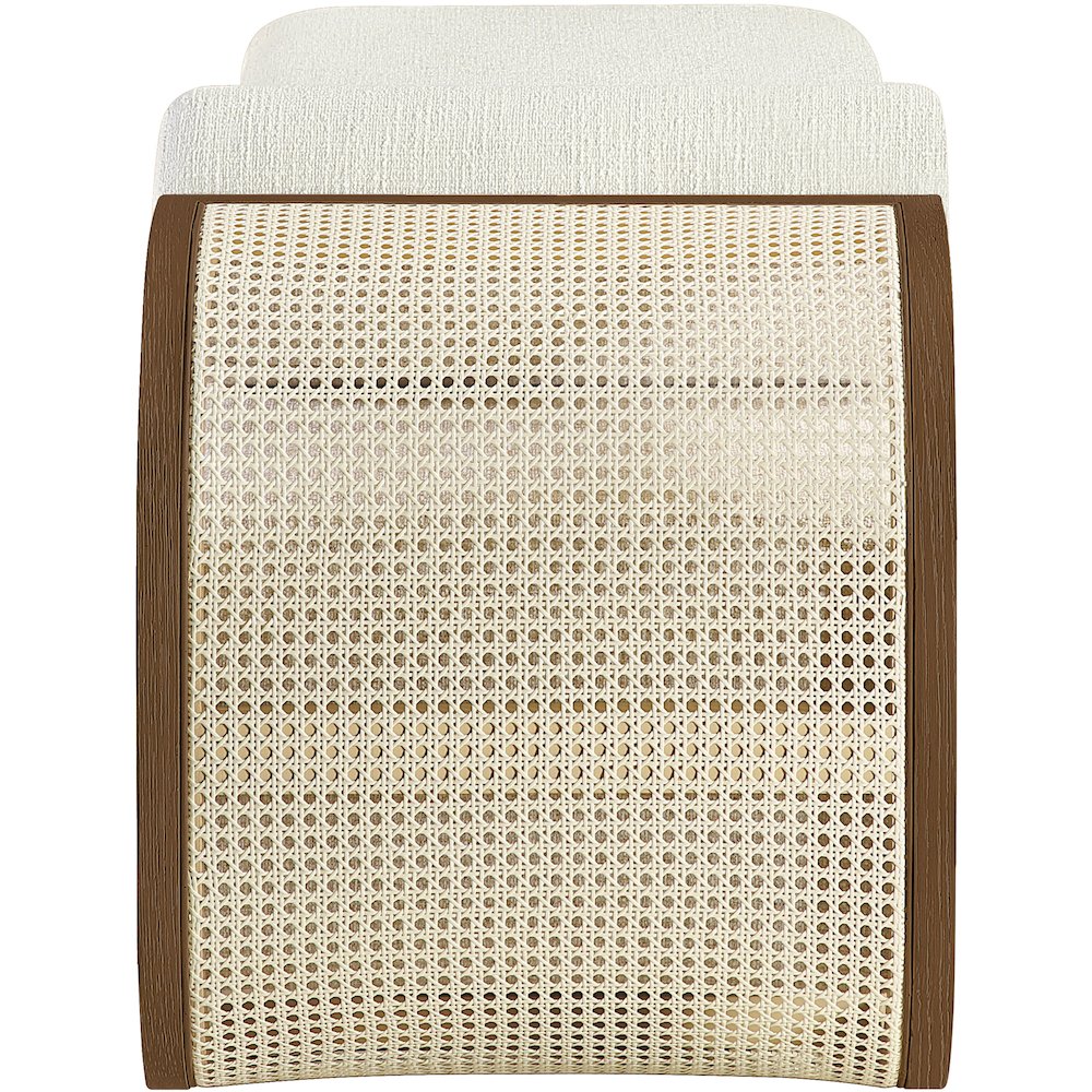 Zephyr Cream Linen Textured Fabric Upholstered Chaise