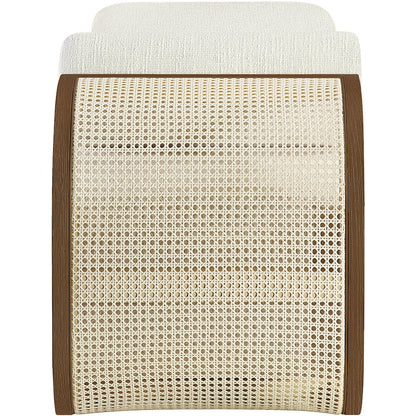 Zephyr Cream Linen Textured Fabric Upholstered Chaise