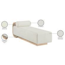 Zephyr Cream Linen Textured Fabric Upholstered Chaise