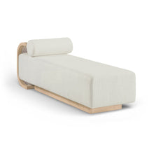 Zephyr Cream Linen Textured Fabric Upholstered Chaise