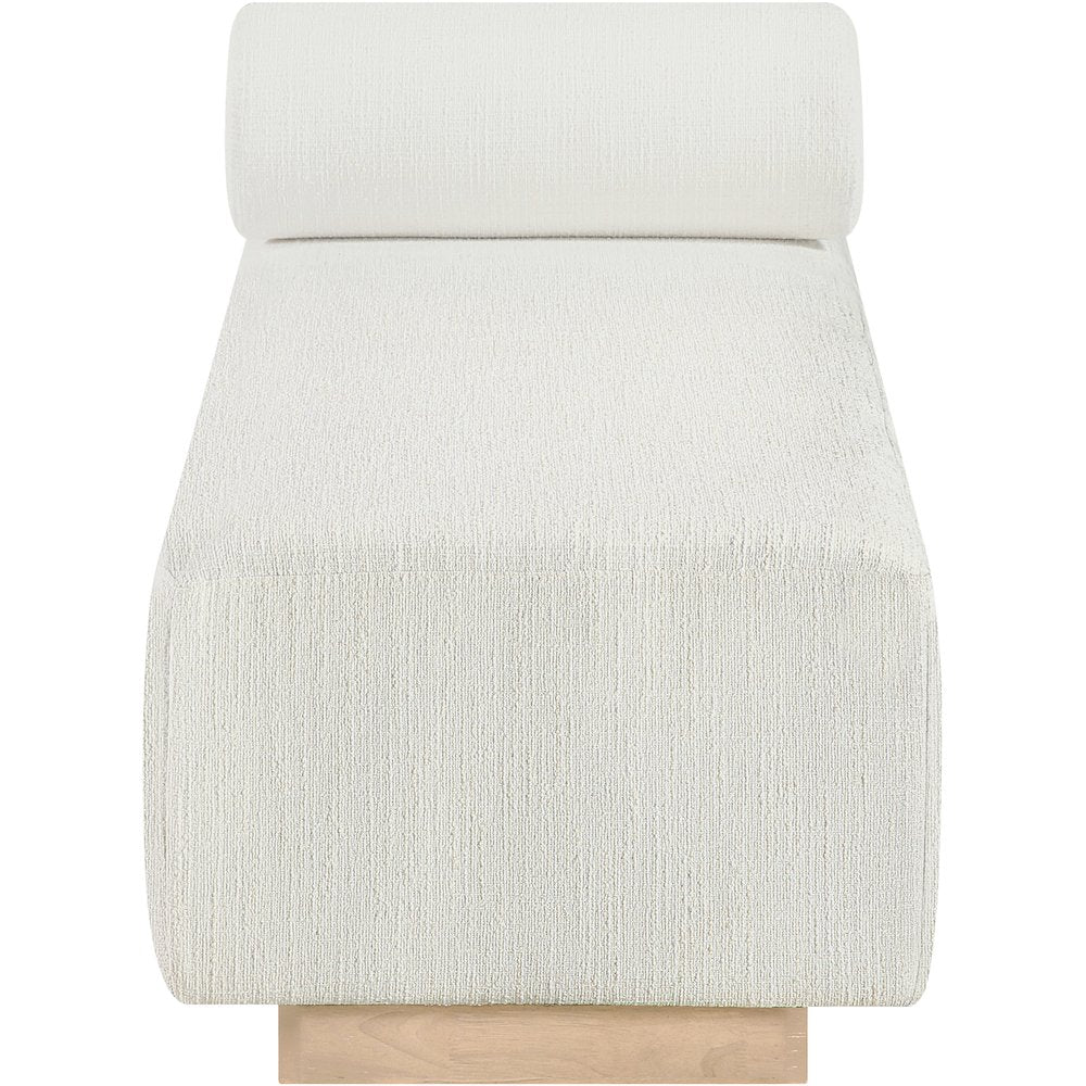 Zephyr Cream Linen Textured Fabric Upholstered Chaise