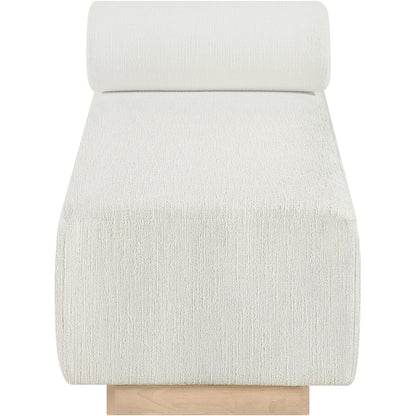 Zephyr Cream Linen Textured Fabric Upholstered Chaise