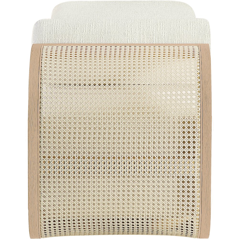 Zephyr Cream Linen Textured Fabric Upholstered Chaise