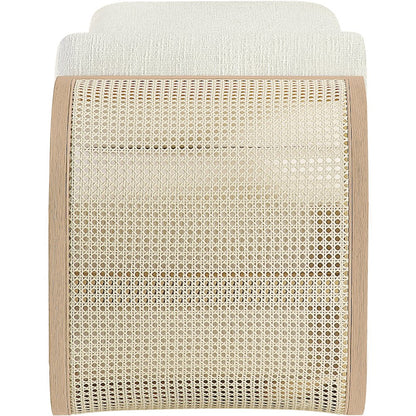 Zephyr Cream Linen Textured Fabric Upholstered Chaise