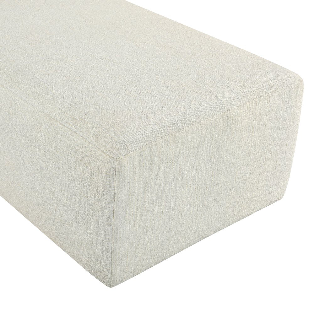 Zephyr Cream Linen Textured Fabric Upholstered Chaise