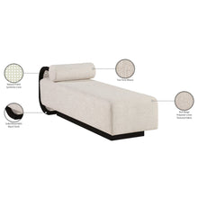 Zephyr Beige Linen Textured Fabric Upholstered Chaise