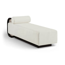 Zephyr Cream Linen Textured Fabric Upholstered Chaise