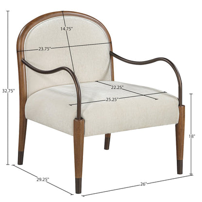 Cambria Cream Fabric Upholstered Accent Chair