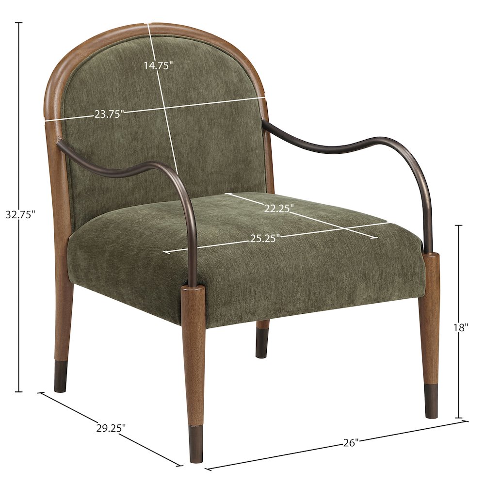 Cambria Green Fabric Upholstered Accent Chair