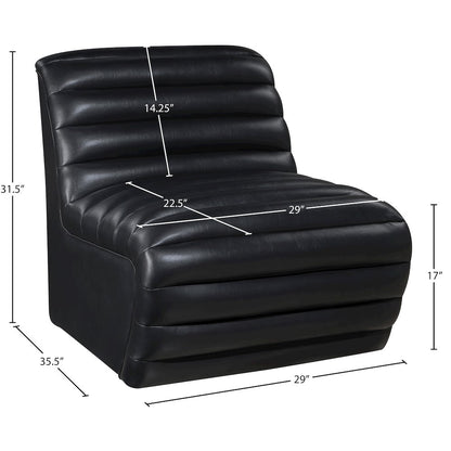 Vega Black Vegan Leather Accent Chair