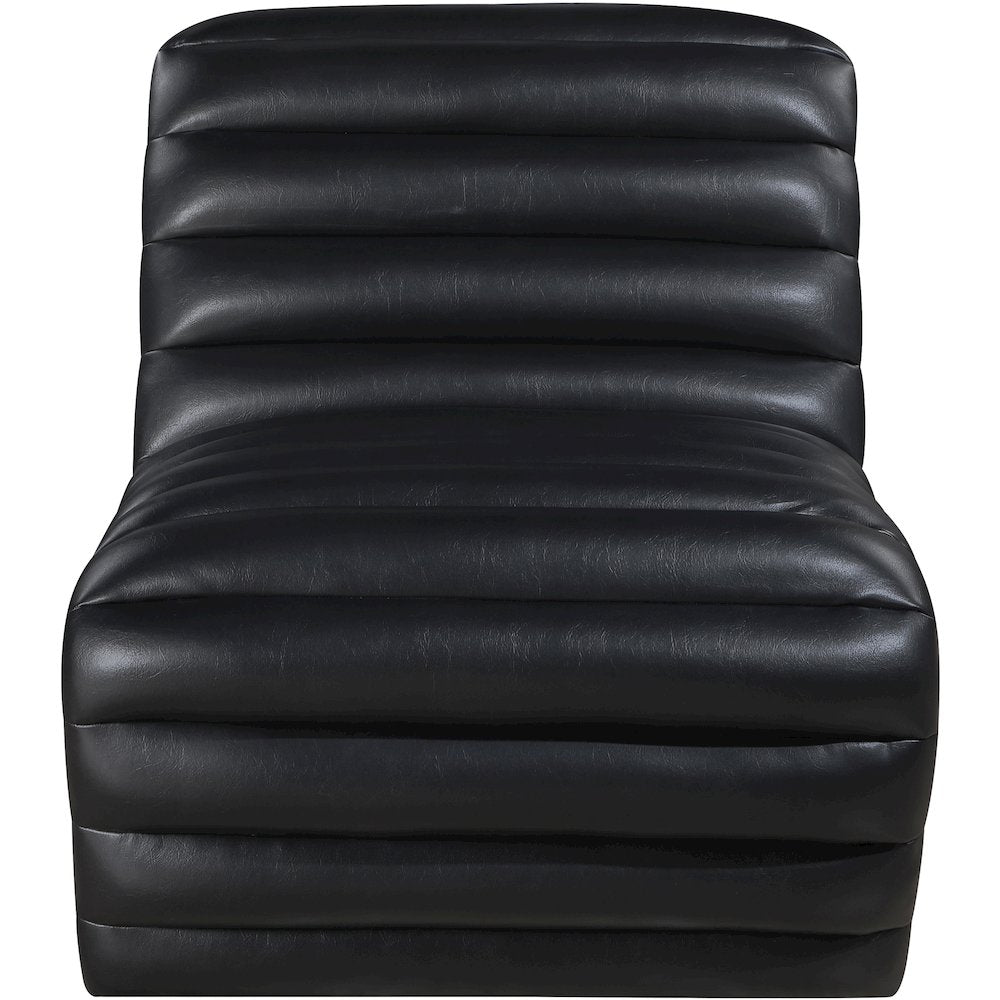 Vega Black Vegan Leather Accent Chair