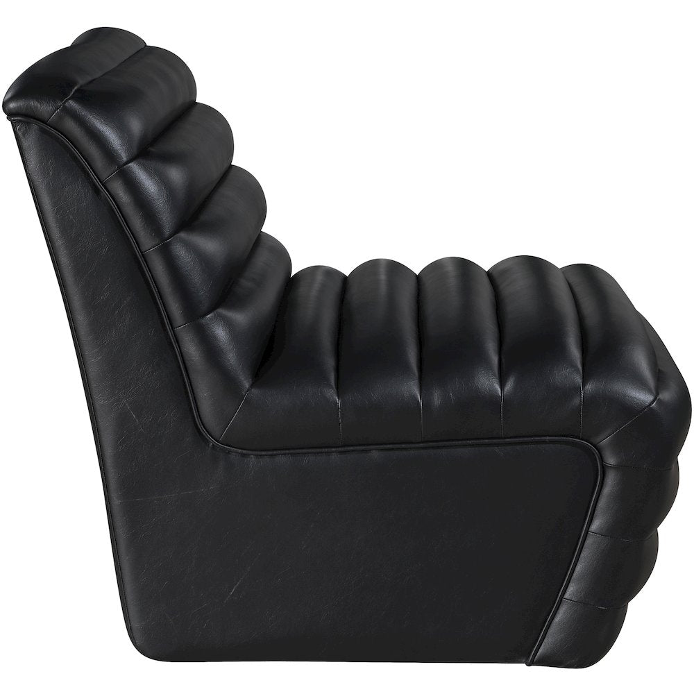 Vega Black Vegan Leather Accent Chair
