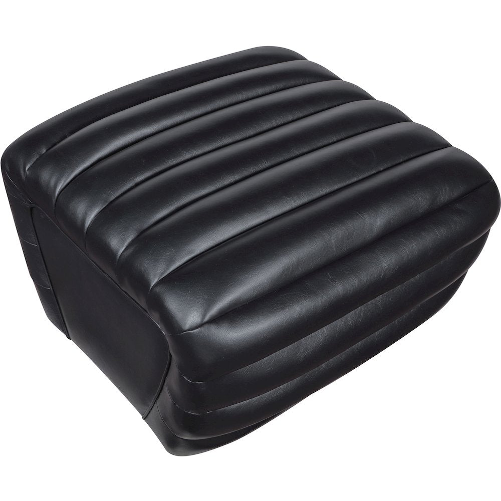 Vega Black Vegan Leather Ottoman