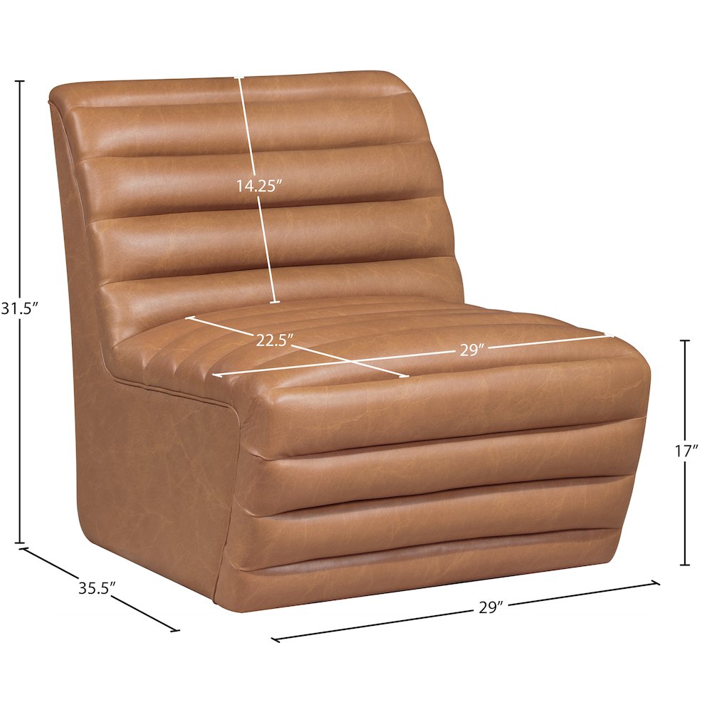 Vega Cognac Vegan Leather Accent Chair